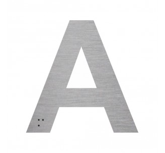 Lettre "A" + braille en aluminium découpé