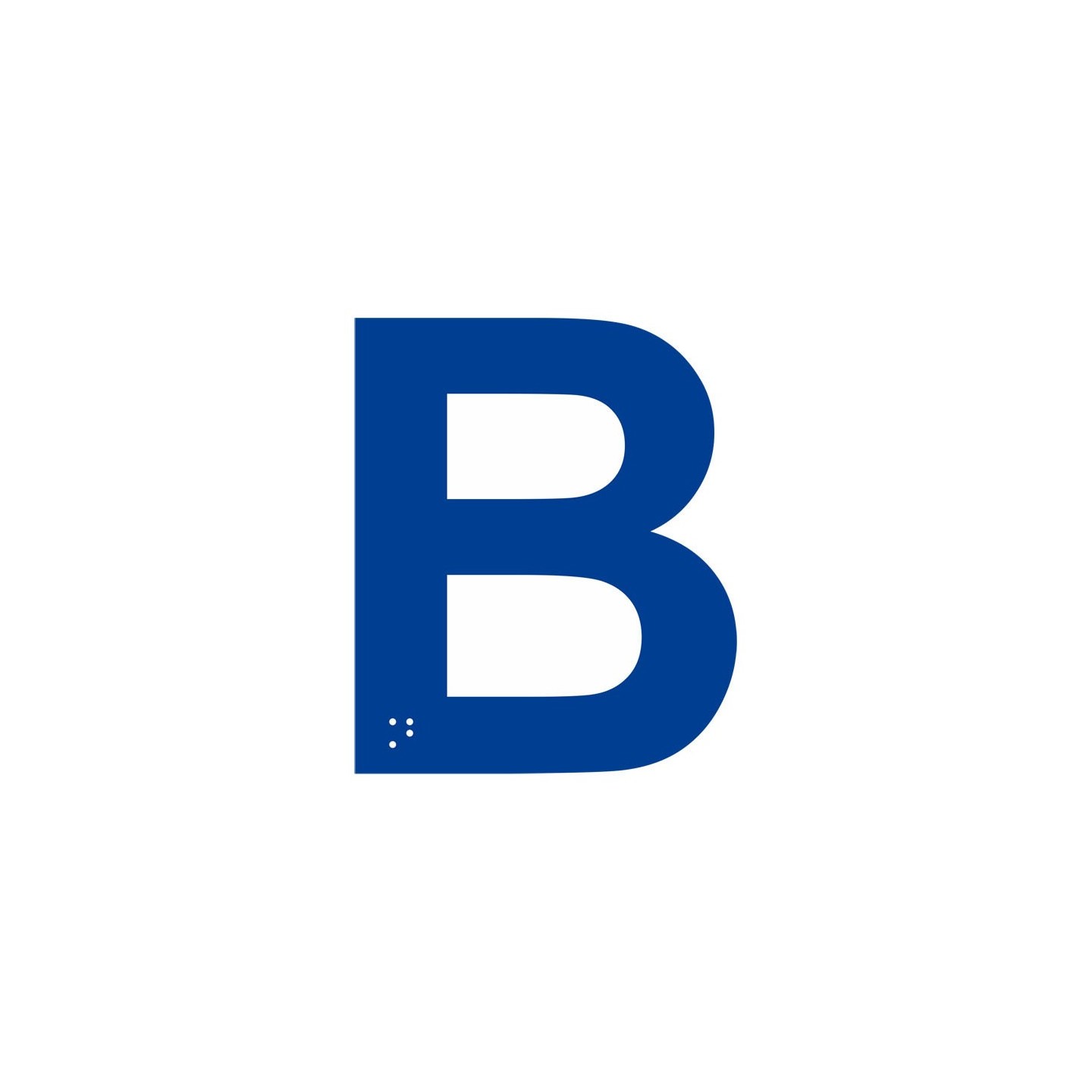 Lettre "B" + braille en aluminium découpé