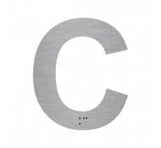 Lettre "C" + braille en aluminium découpé 100mm ou 150mm de haut