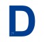 Lettre "D" + braille en aluminium découpé 