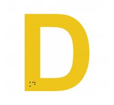 Lettre "D" + braille en aluminium découpé 100mm ou 150mm de haut