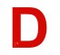 Lettre "D" + braille en aluminium découpé 