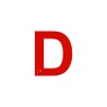 Lettre "D" + braille en aluminium découpé 