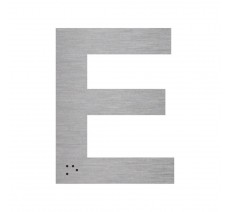 Lettre "E" + braille en aluminium découpé 100mm ou 150mm de haut