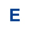 Lettre "E" + braille en aluminium découpé