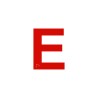 Lettre "E" + braille en aluminium découpé