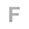 Lettre "F" + braille en aluminium découpé 