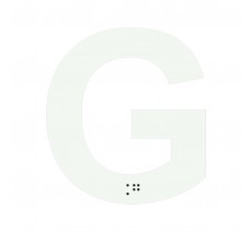 Lettre "G" + braille en aluminium découpé 100mm ou 150mm de haut