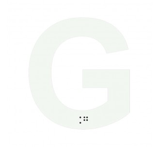 Lettre "G" + braille en aluminium découpé 