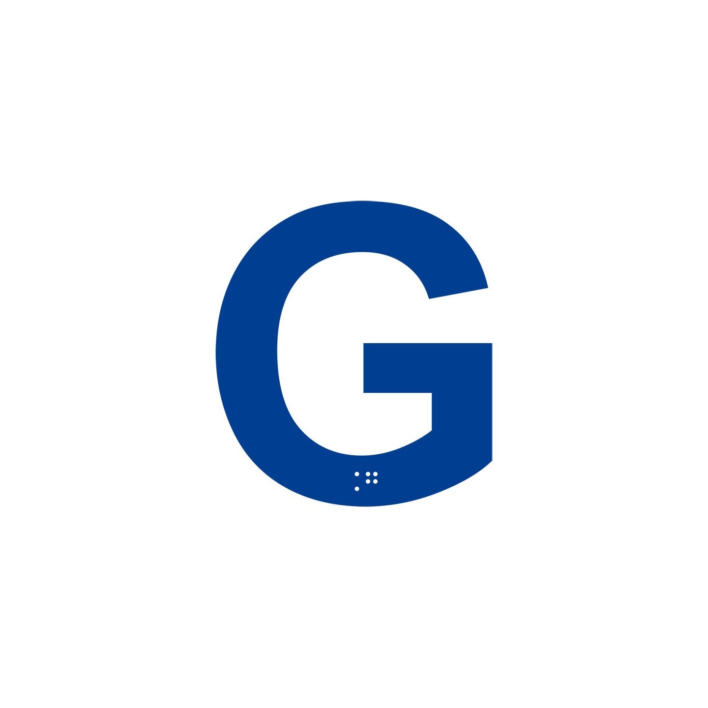 Lettre "G" + braille en aluminium découpé 