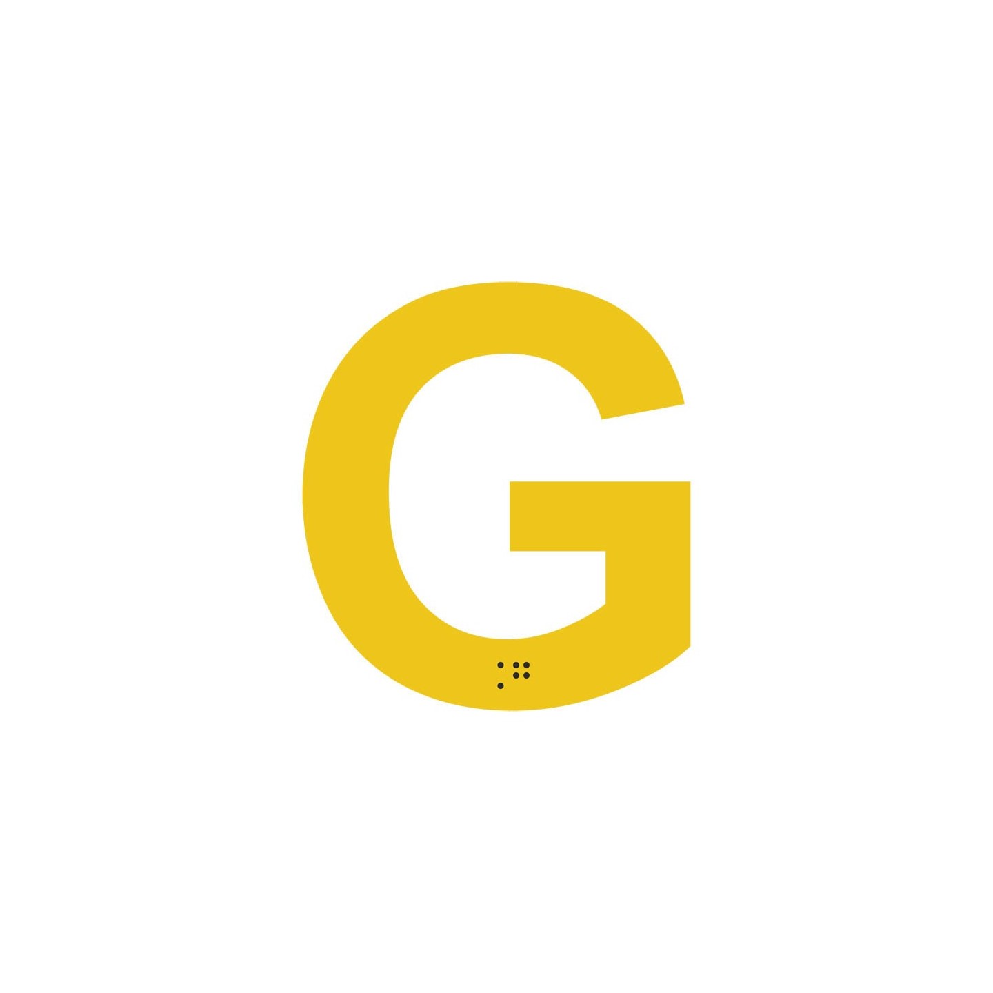 Lettre "G" + braille en aluminium découpé 