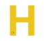 Lettre "H" + braille en aluminium découpé