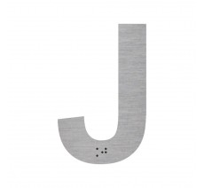 Lettre "J" + braille en aluminium découpé