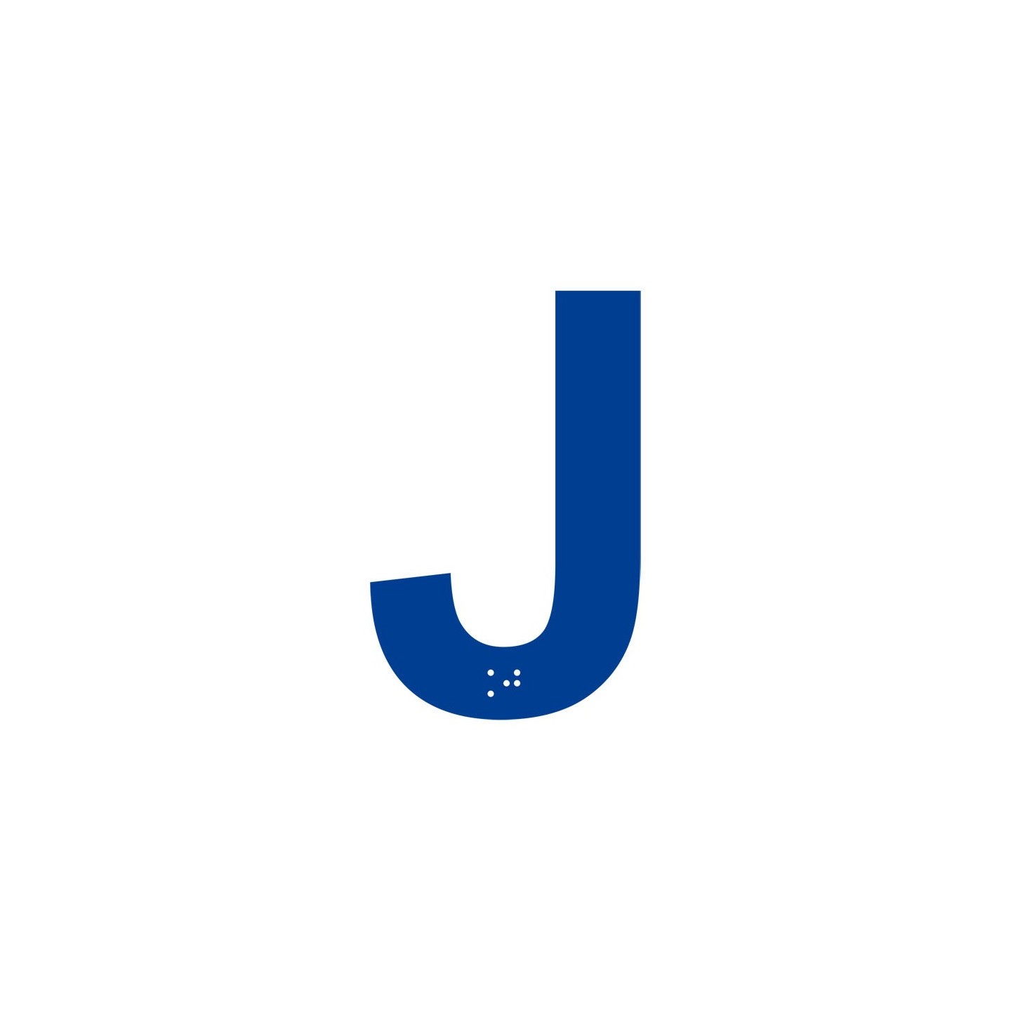 Lettre "J" + braille en aluminium découpé