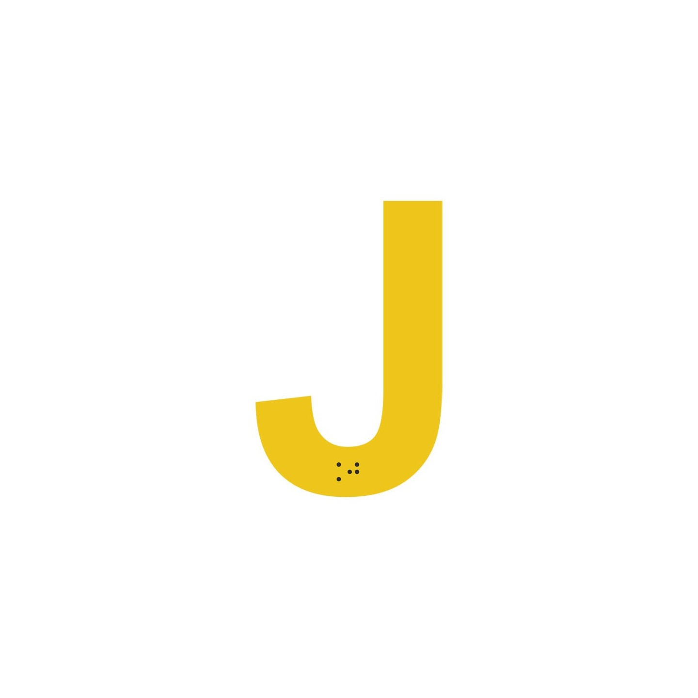 Lettre "J" + braille en aluminium découpé