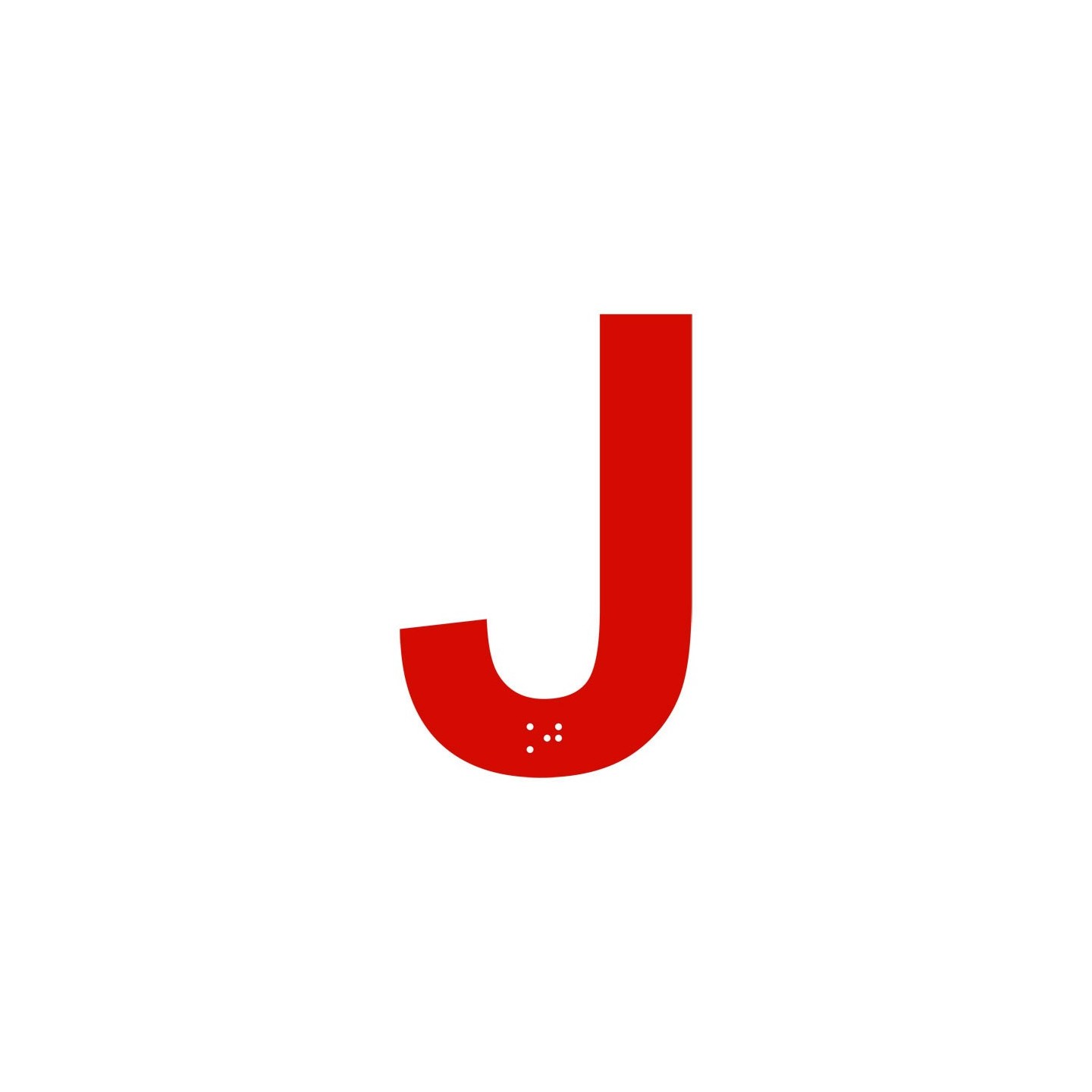 Lettre "J" + braille en aluminium découpé