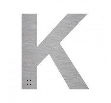 Lettre "K" + braille en aluminium découpé 100mm ou 150mm de haut