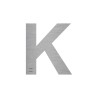 Lettre "K" + braille en aluminium découpé