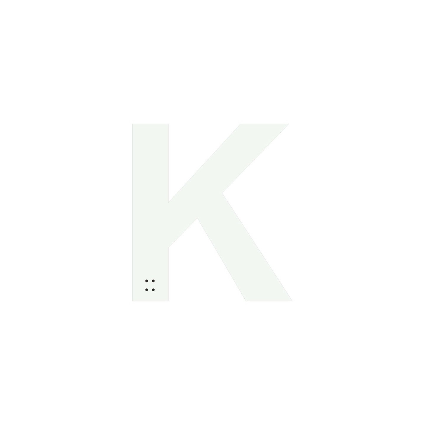 Lettre "K" + braille en aluminium découpé