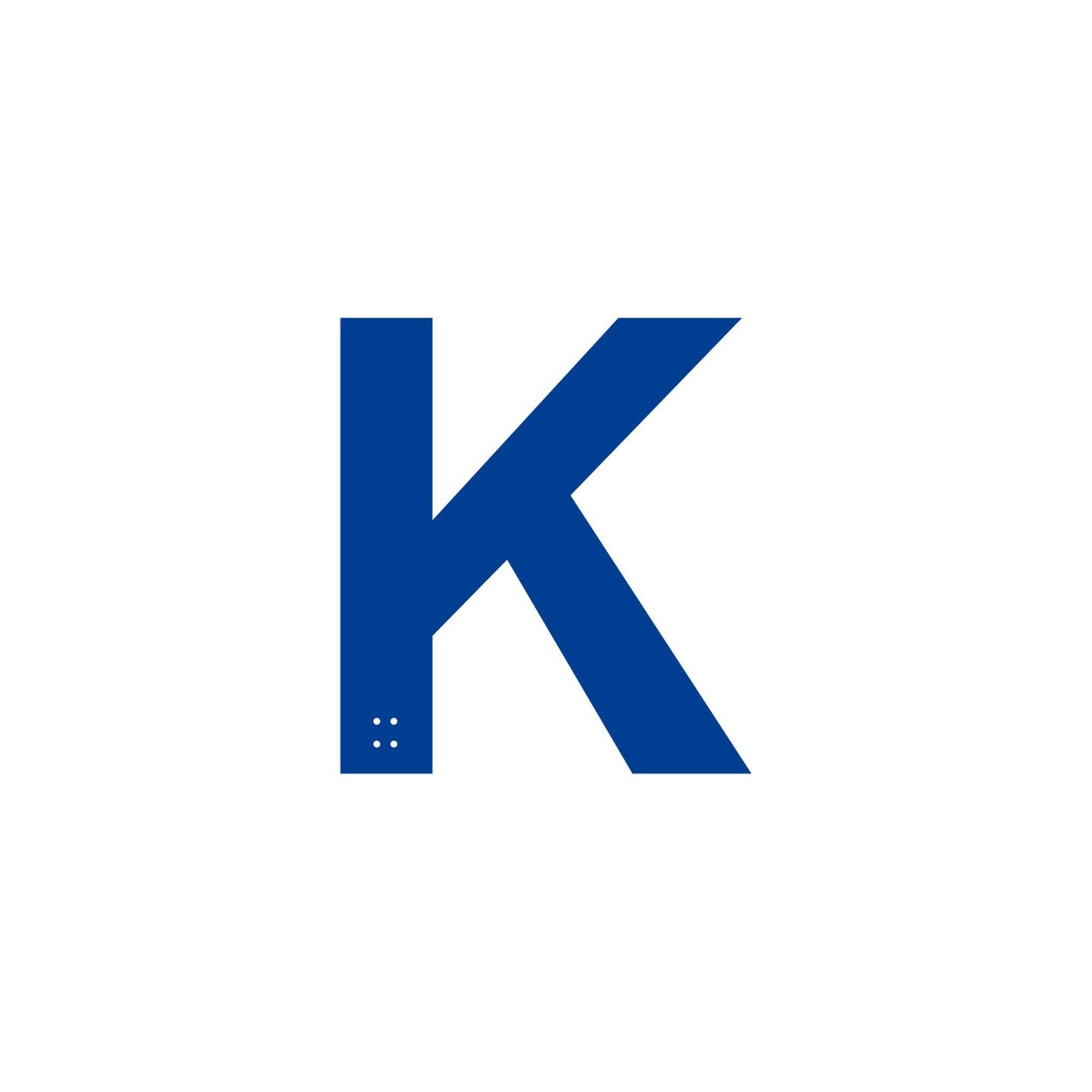 Lettre "K" + braille en aluminium découpé