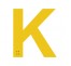 Lettre "K" + braille en aluminium découpé