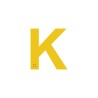 Lettre "K" + braille en aluminium découpé
