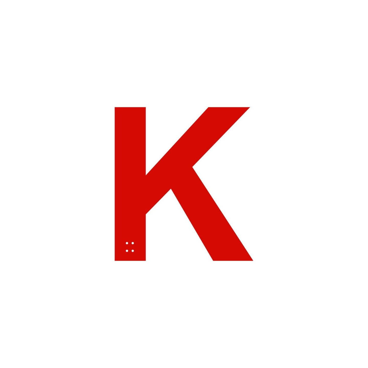 Lettre "K" + braille en aluminium découpé