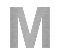 Lettre "M" + braille en aluminium découpé 100mm ou 150mm de haut