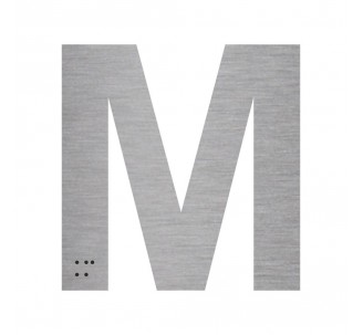  Lettre "M" + braille en aluminium découpé