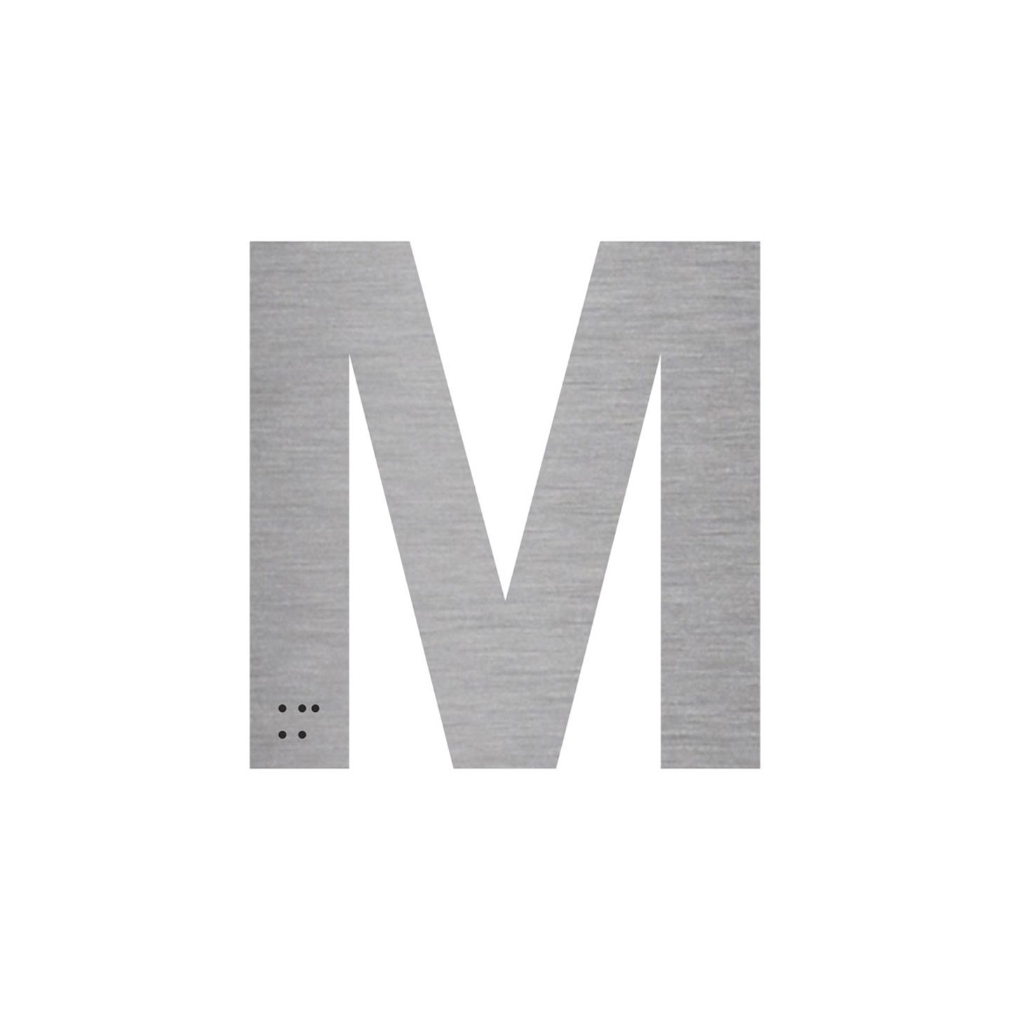  Lettre "M" + braille en aluminium découpé