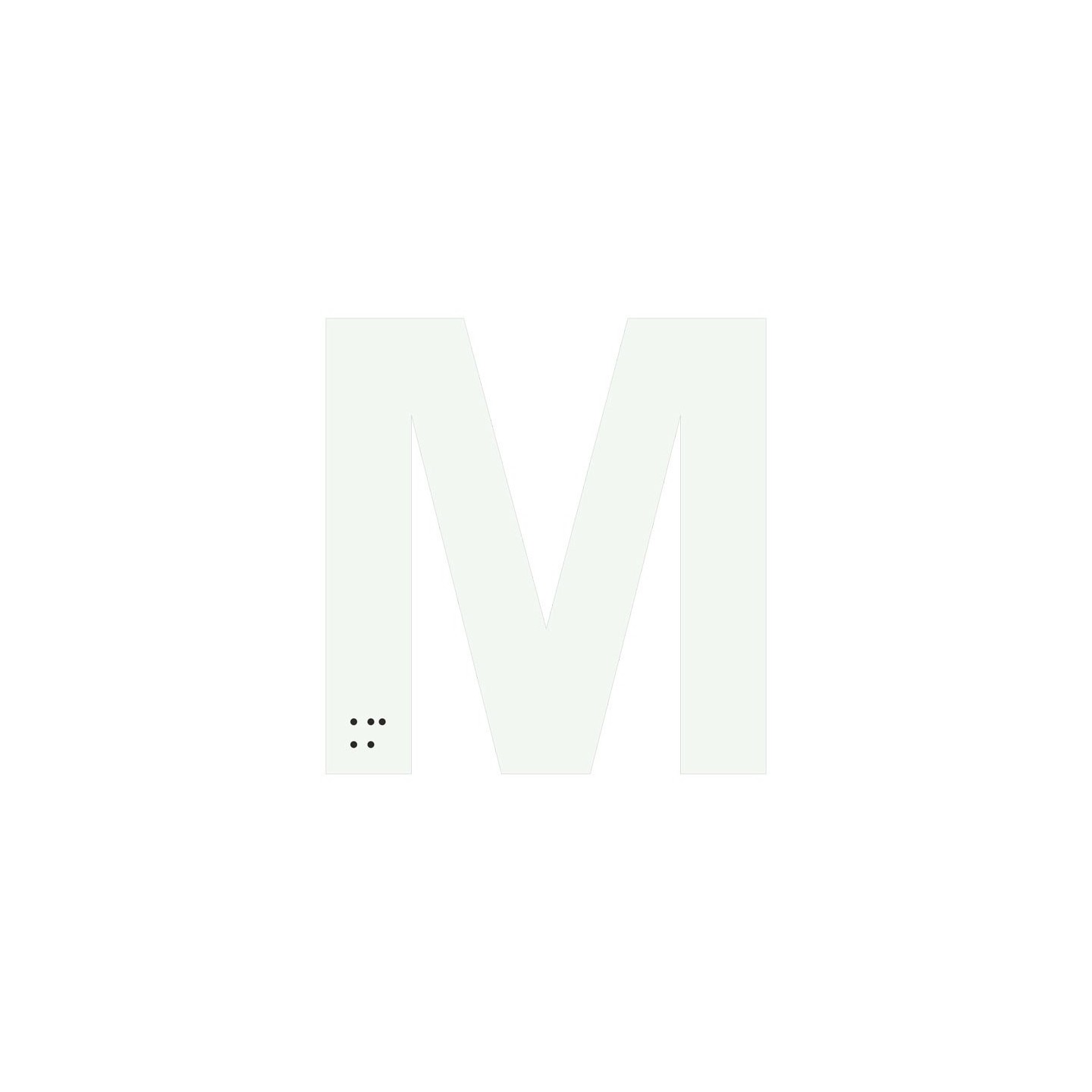  Lettre "M" + braille en aluminium découpé