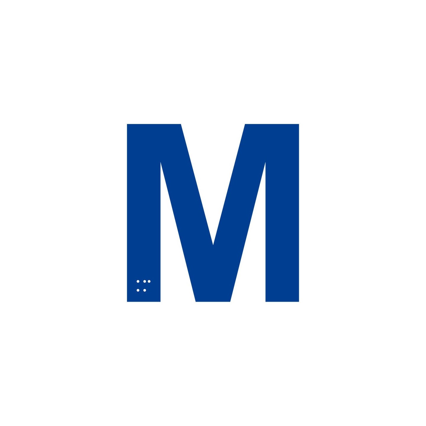  Lettre "M" + braille en aluminium découpé