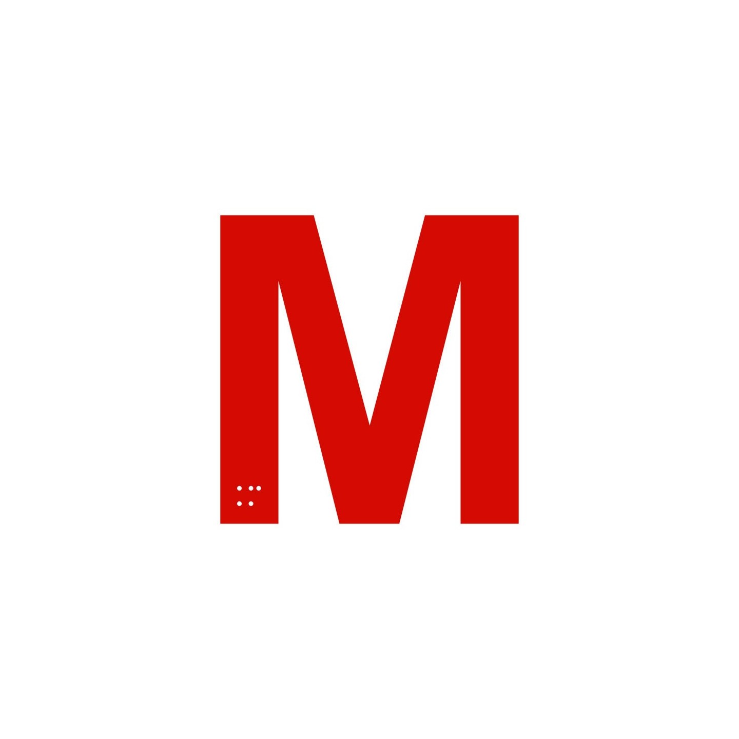  Lettre "M" + braille en aluminium découpé