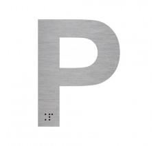 Lettre "P" + braille en aluminium découpé 100mm ou 150mm de haut