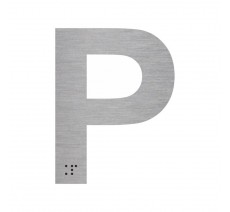 Lettre "P" + braille en aluminium découpé