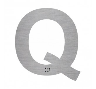 Lettre "Q" + braille en aluminium découpé 