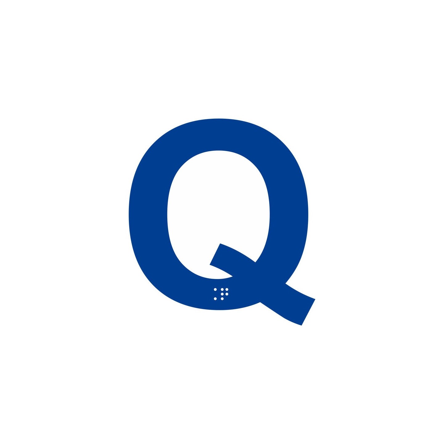 Lettre "Q" + braille en aluminium découpé 