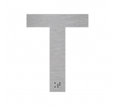 Lettre "T" + braille en aluminium découpé 100mm ou 150mm de haut