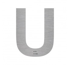 Lettre "U" + braille en aluminium découpé