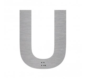 Lettre "U" + braille en aluminium découpé