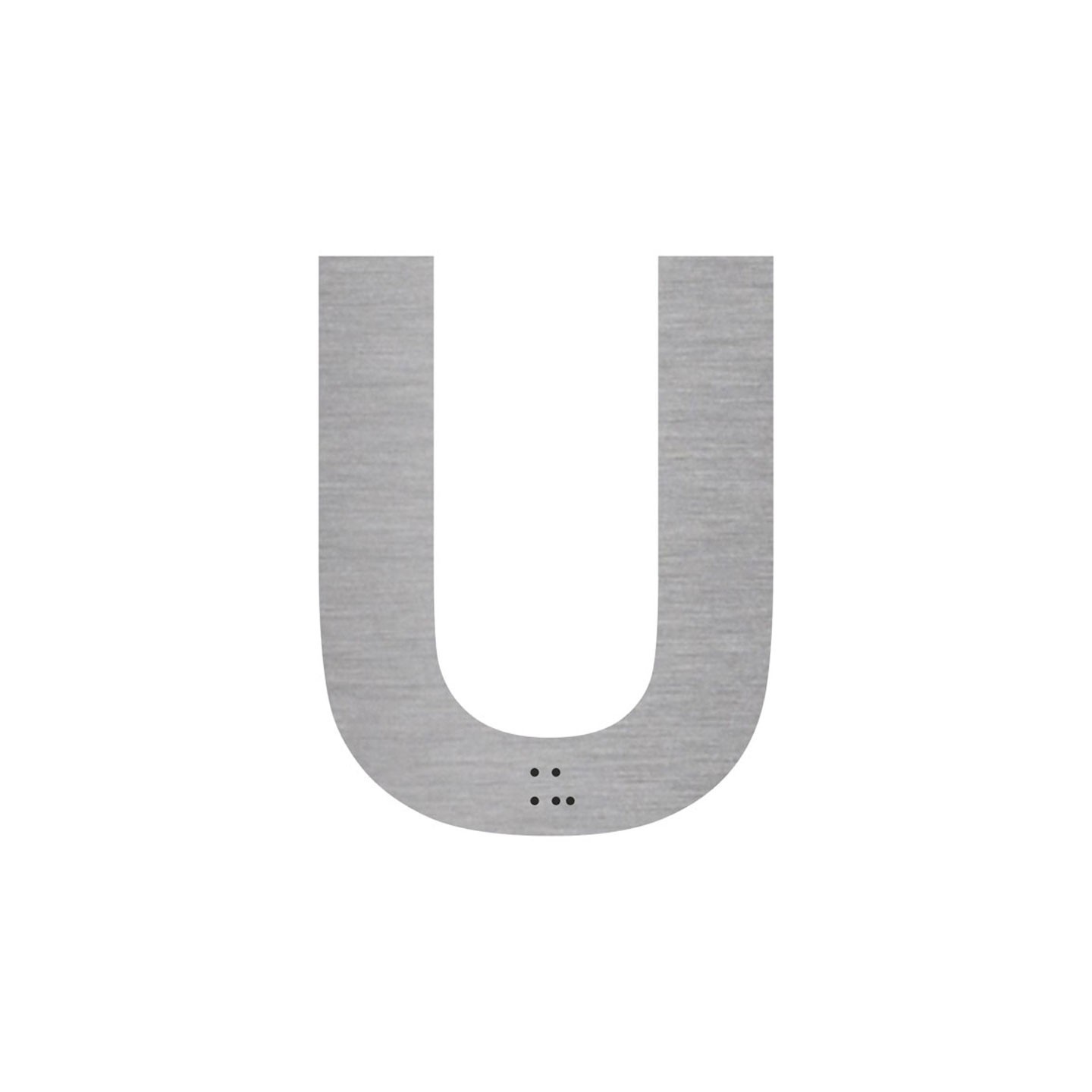 Lettre "U" + braille en aluminium découpé