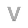 Lettre "V" + braille en aluminium découpé 