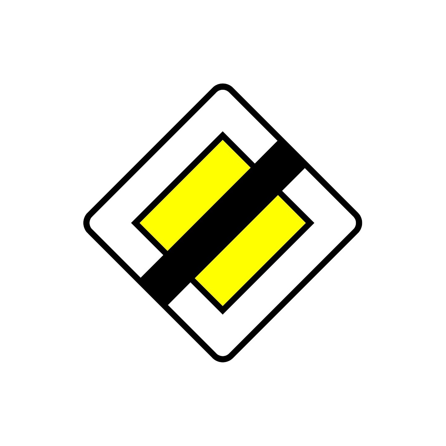 Panneau type routier Fin d'axe prioritaire ref:AB7