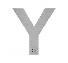 Lettre "Y" + braille en aluminium découpé 100mm ou 150mm de haut