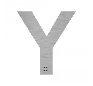 Lettre "Y" + braille en aluminium découpé