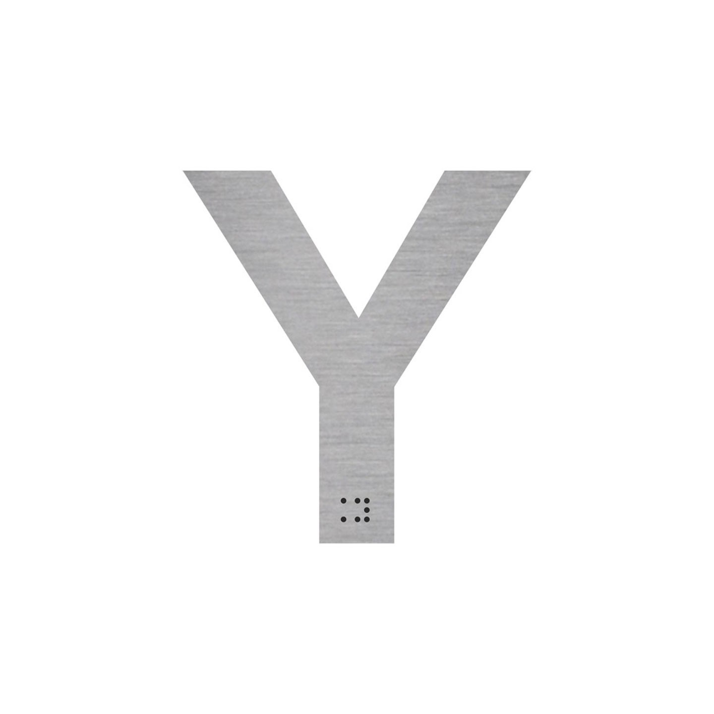 Lettre "Y" + braille en aluminium découpé