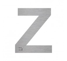 Lettre "Z" + braille en aluminium découpé 100mm ou 150mm de haut