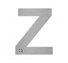 Lettre "Z" + braille en aluminium découpé