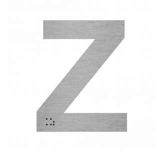 Lettre "Z" + braille en aluminium découpé