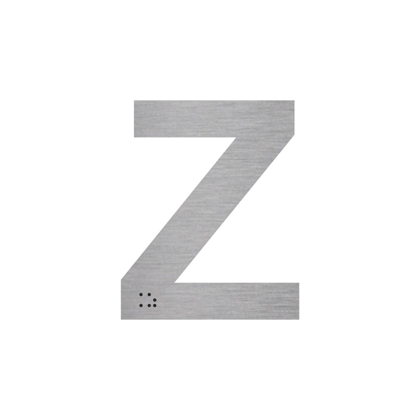 Lettre "Z" + braille en aluminium découpé